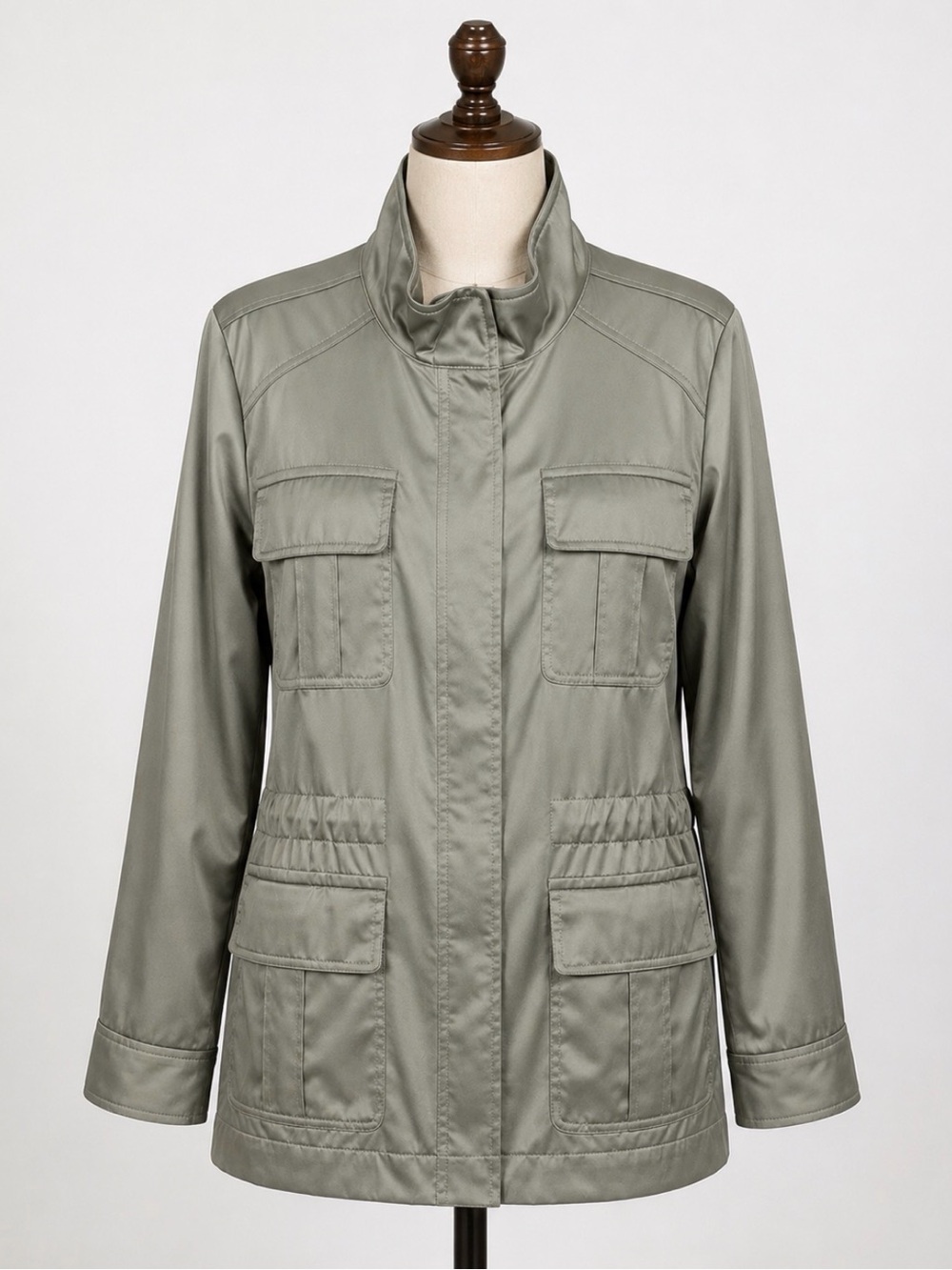 Chico’s Size 1 (Medium) Long Sleeve Satin Women’s Dressy Utility Jacket